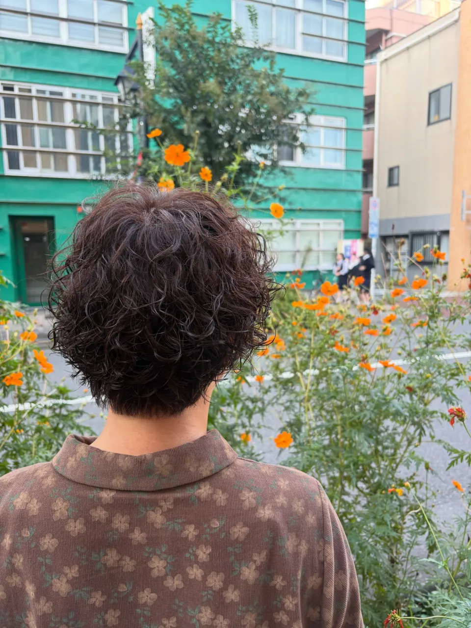 long hair → short perm 🌀
